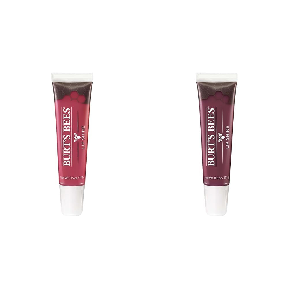 Lip Shine Set - Pucker Pink & Smooch Plum Shades - 100% Natural Origin Makeup