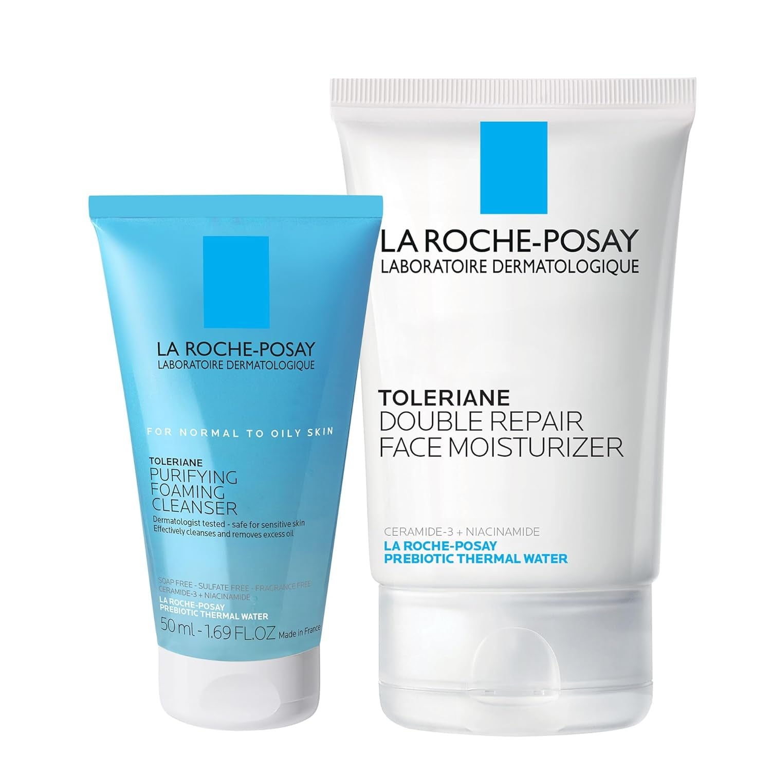 Toleriane Double Repair Face Moisturizer, Daily Moisturizer Face Cream with Ceramide and Niacinamide for All Skin Types, Oil Free, Fragrance Free